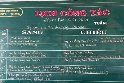 LỊCH CÔNG TÁC TUẦN 26