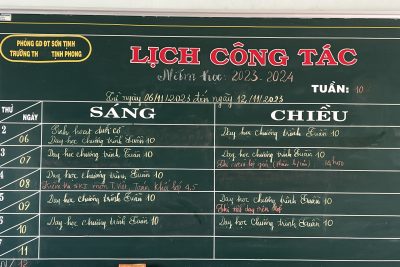 Lịch công tác tuần 10_Năm học: 2023-2024