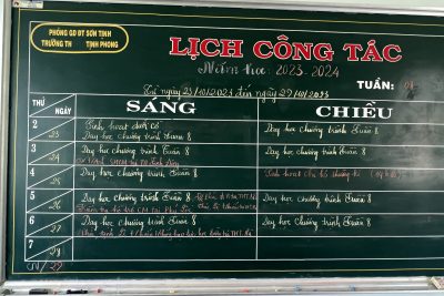 Lịch công tác tuần 08_Năm học: 2023-2024
