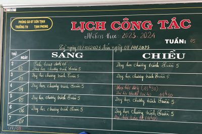 Lịch công tác tuần 05_Năm học: 2023-2024