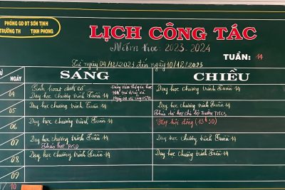 LỊCH CÔNG TÁC TUẦN 15