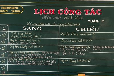 LỊCH CÔNG TÁC TUẦN 17