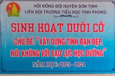 Liên đội Trường TH Tịnh Phong tổ chức tuyên truyền dưới cờ nội dung chuyên đề “XÂY DỰNG TÌNH BẠN ĐẸP, NÓI KHÔNG VỚI BẠO LỰC HỌC ĐƯỜNG”, năm học 2023 – 2024.