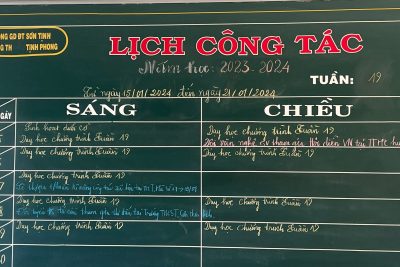 LỊCH CÔNG TÁC TUẦN 19